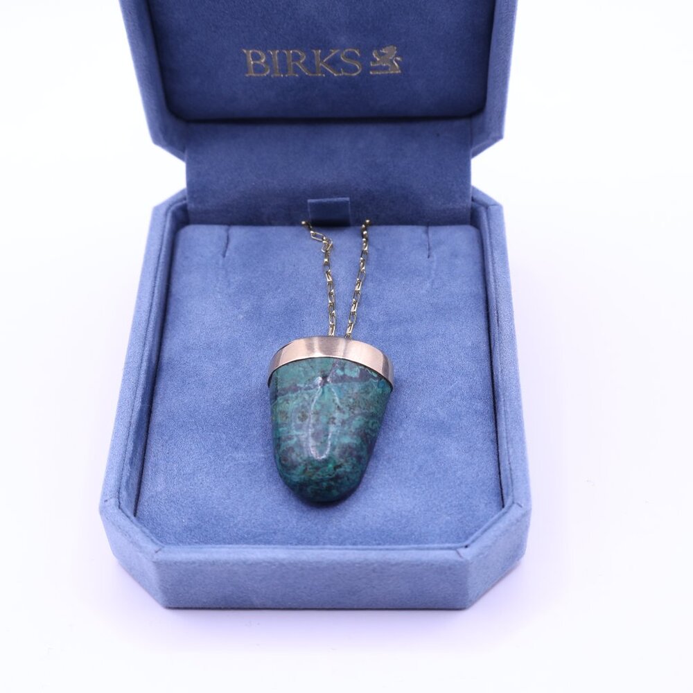 Gold-plate Chrysocolla Necklace